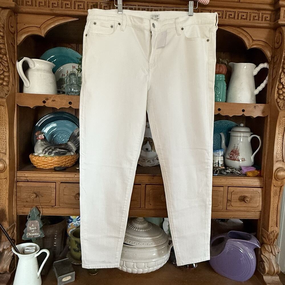 J Crew White Jeans Sz 35/28 Womens NEW Skinny Minimalist Basic Cotton Stretch
